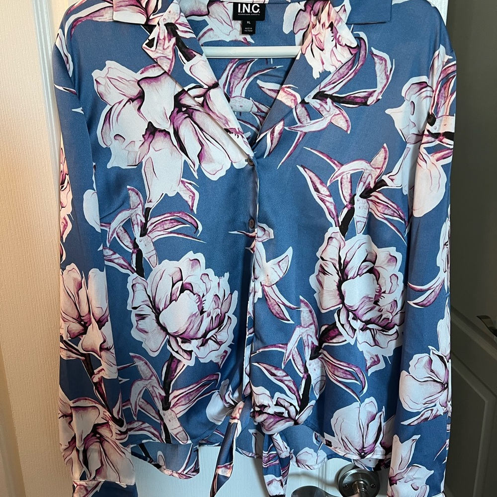 INC Button Down Shirt with Notched Collar